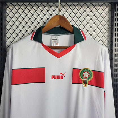 Morocco 1998 Away White Retro Jersey - Long Sleeve