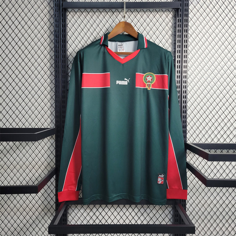 Morocco 1998 Away Green Retro Jersey - Long Sleeve