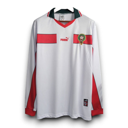 Morocco 1998 Away White Retro Jersey - Long Sleeve