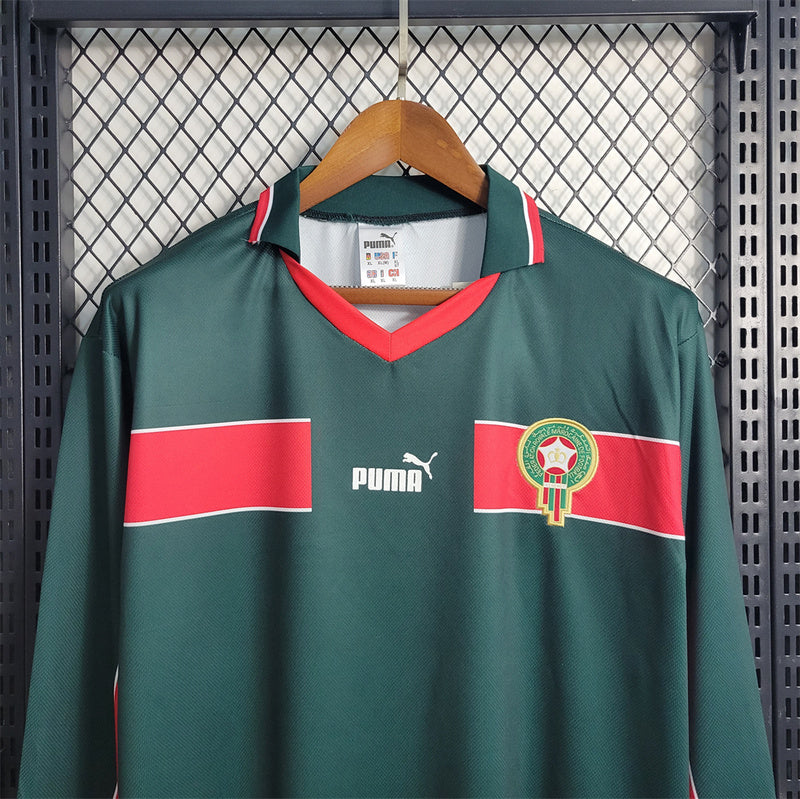 Morocco 1998 Away Green Retro Jersey - Long Sleeve