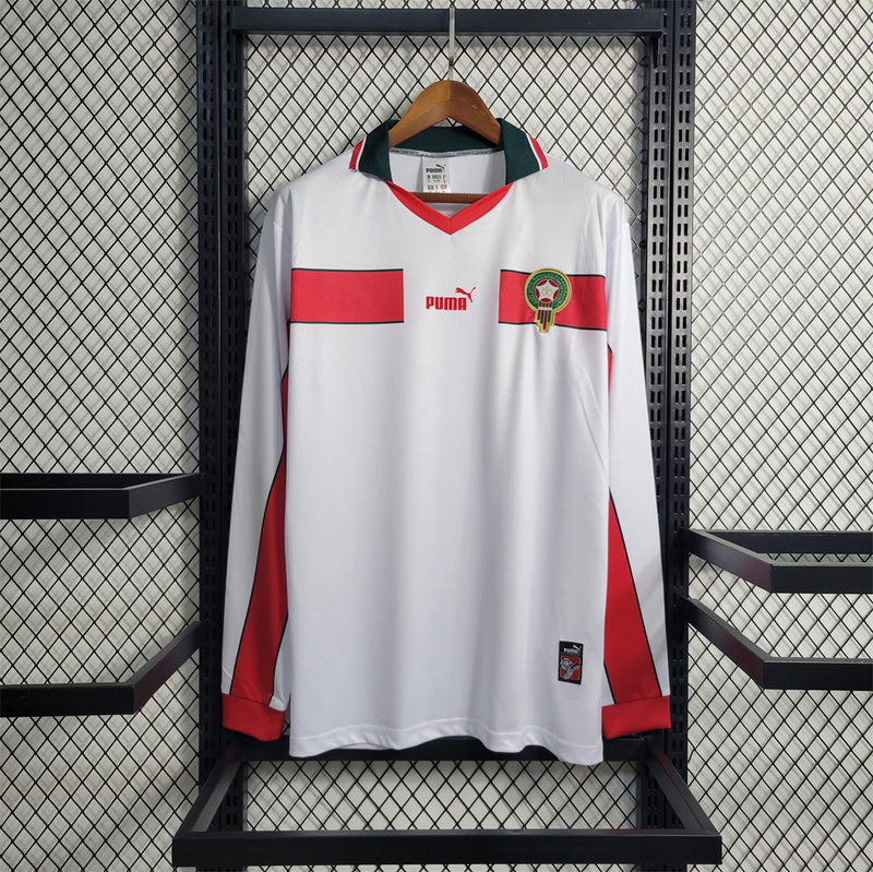 Morocco 1998 Away White Retro Jersey - Long Sleeve