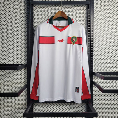 Morocco 1998 Away White Retro Jersey - Long Sleeve